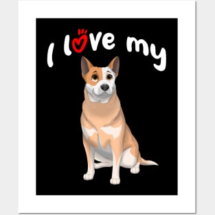 I Love My Red Australian Cattle Dog Posters and Art